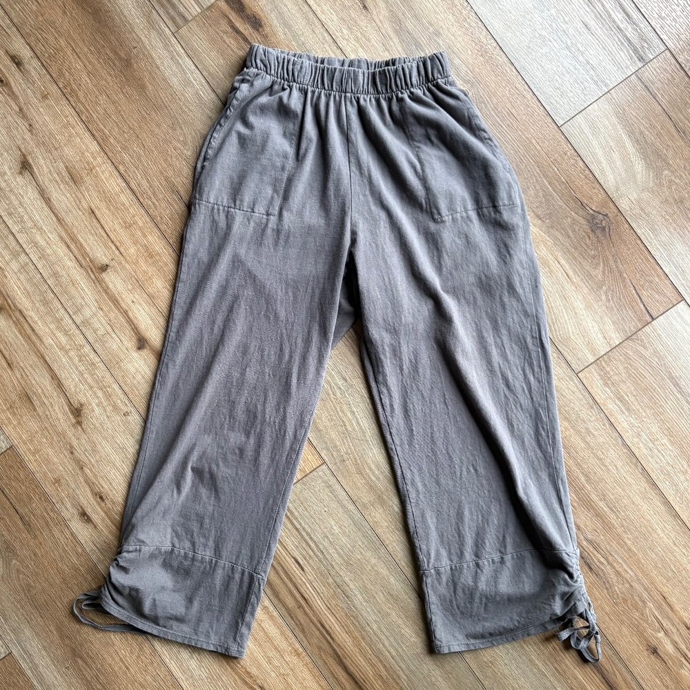 Fenini 100% Cotton Women’s Cropped Wide Leg Pants, Size Small, Made in USA